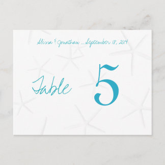 Tarjetas de recepción de Starfish Aqua Numbers