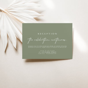 Tarjetas de recepción elegantes de bodas verdes
