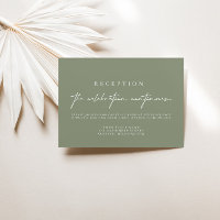 Tarjetas de recepción elegantes de bodas verdes