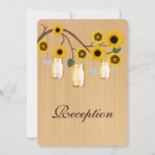 Tarjetas de Recepción en Tarros de Mason Amarillos