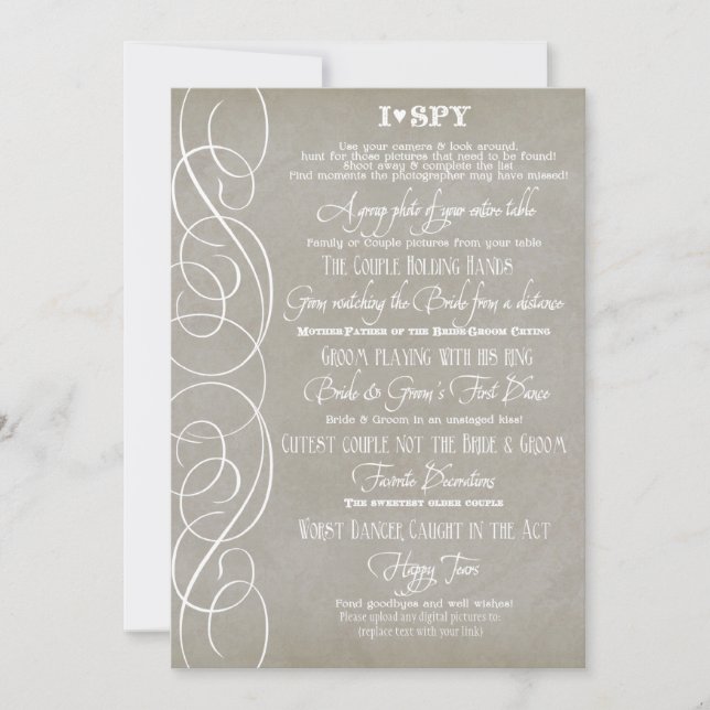 Tarjetas de recepción fotográfica tipográfica de c (Anverso)