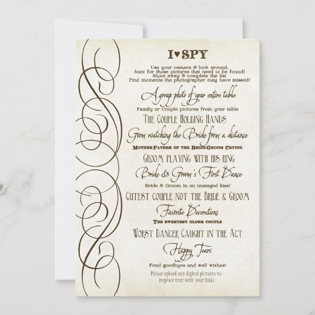 Tarjetas de recepción fotográfica tipográfica de c (Anverso)