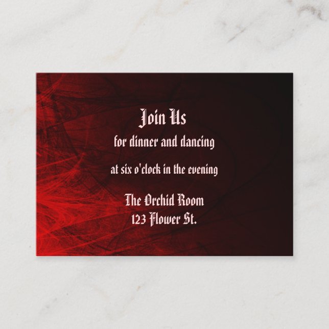 Tarjetas de recepción góticas de Rosa (Anverso)