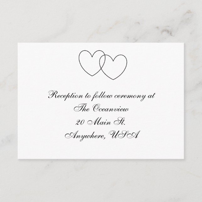 Tarjetas de recepción "Interbloqueo de corazones" (Anverso)