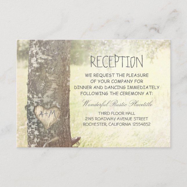 tarjetas de recepción para bodas en el campo del á (Anverso)