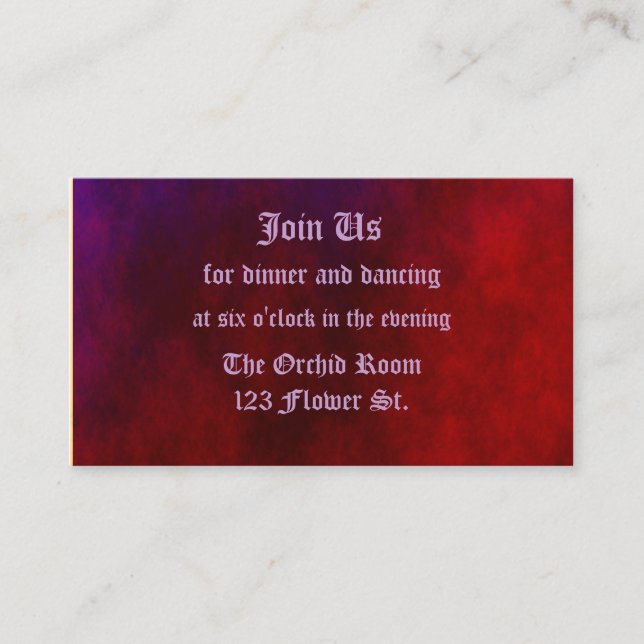 Tarjetas de recepción para el corazón gótico (Anverso)