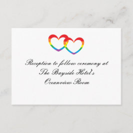 Tarjetas de recepción "Rainbow Double Hearts"