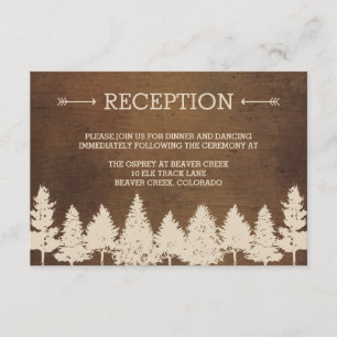 Tarjetas de recepción rústicas para bodas en el bo