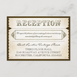 tarjetas de recepción rústicas vintage - boletos