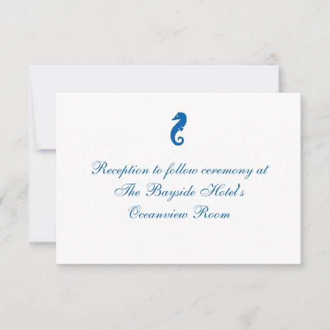 Tarjetas de recepción "Sea Horse Serenity" (Anverso)