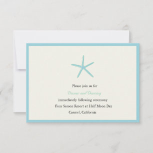 Tarjetas de recepción Starfish-Aquamarine