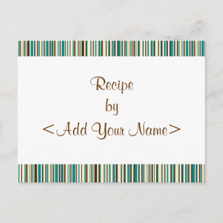 Tarjetas de receta Aqua Stripes 4 x 6
