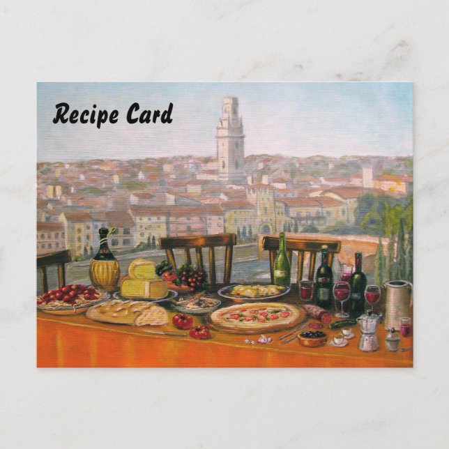 Tarjetas de receta Bella Artes italiano (Anverso)