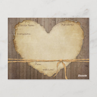 Tarjetas de receta Cartas rusticas de alambre de m