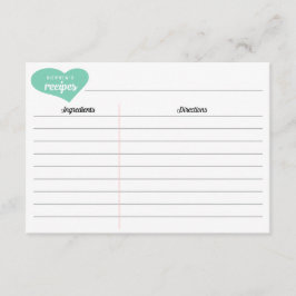 Tarjetas de Receta de Corazón Personalizada para D