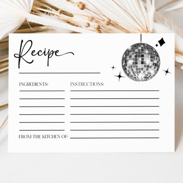 Tarjetas de receta de ducha de novia con bola de d (Subido por el creador)