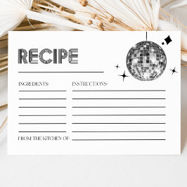Tarjetas de receta de ducha de novia con bola de d