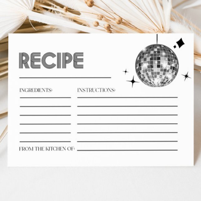 Tarjetas de receta de ducha de novia con bola de d (Subido por el creador)