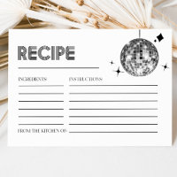 Tarjetas de receta de ducha de novia con bola de d