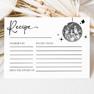 Tarjetas de receta de ducha de novia con bola de d