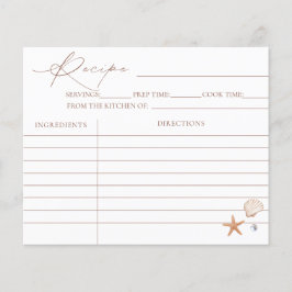 Tarjetas de receta de ducha de novia costera