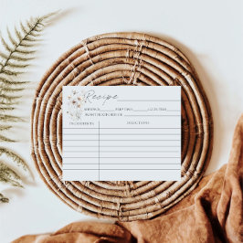 Tarjetas de receta de ducha de novia floral silves