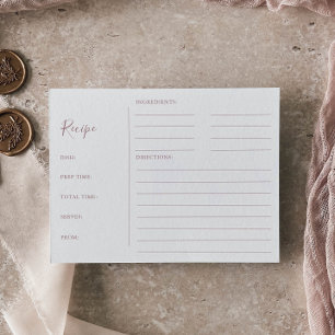 Tarjetas de receta de ducha de oro Rosa minimalist
