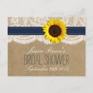 Tarjetas de receta de Kraft, Lace & Sunflower Brid