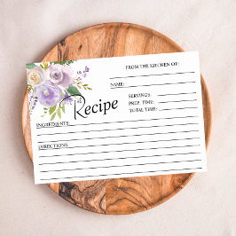 Tarjetas de receta de la ducha de novia con flores
