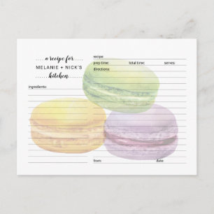 Tarjetas de receta de macarons, idea de gran ducha