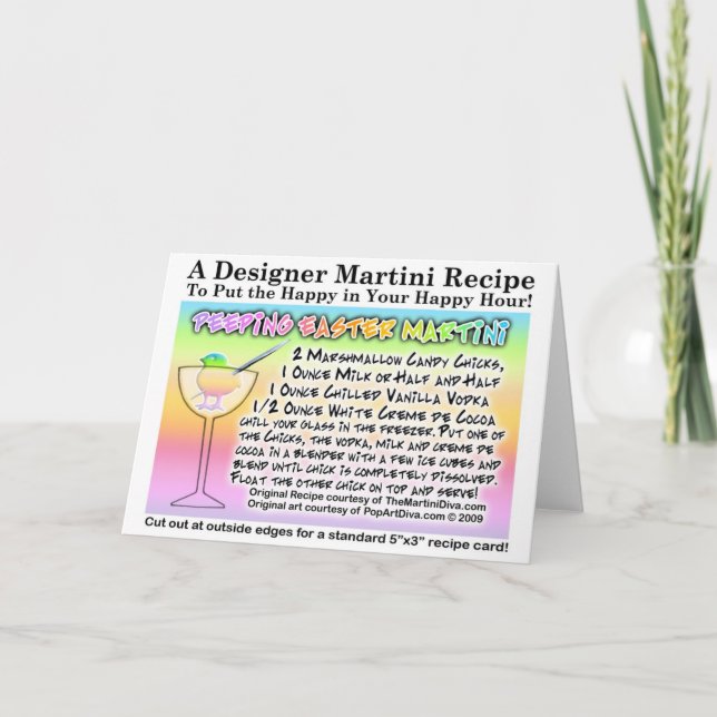 Tarjetas de receta de Martini de malvavisco de Pas (Anverso)