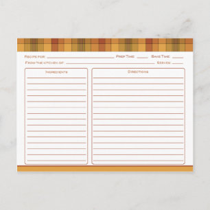 Tarjetas de receta de naranja Gold Rust Country Ch