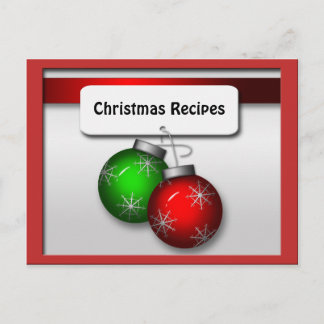 Tarjetas de Receta de Ornamentos de Navidad