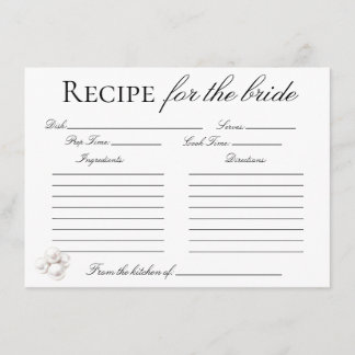 Tarjetas de Receta de Perlas y Prosecco para la No