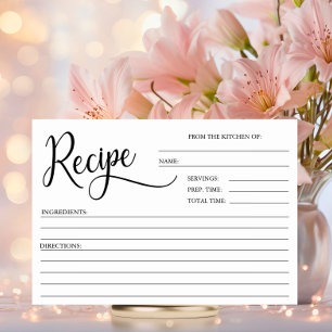 TARJETAS DE RECETA DE RECIBO Minimalistas