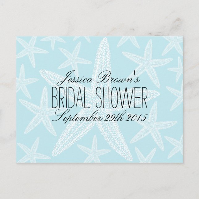 Tarjetas de receta de Starfish Beach Bridal Shower (Anverso)