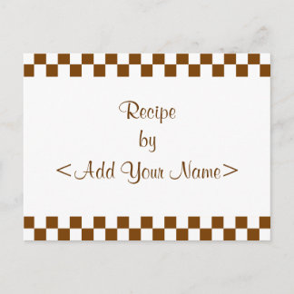 Tarjetas de receta de tablero de ajedrez