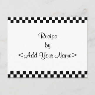 Tarjetas de receta de tablero de ajedrez 4 x 6
