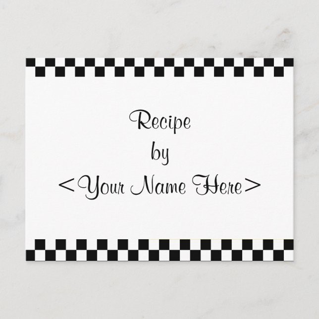 Tarjetas de receta de tablero de ajedrez 4 x 6 (Anverso)