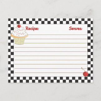 Tarjetas de receta de tarta de cerezo por correo