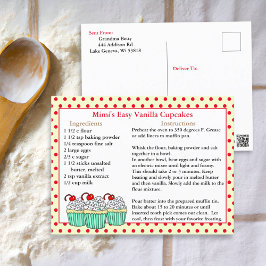 Tarjetas de receta de tarta de vainilla