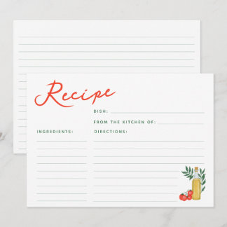 Tarjetas de Receta de Tomates Mediterráneos y Acei