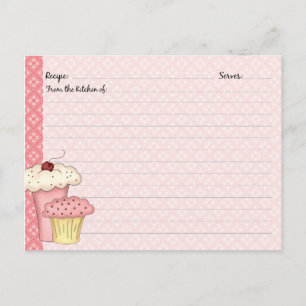 Tarjetas de receta de torta de cupo