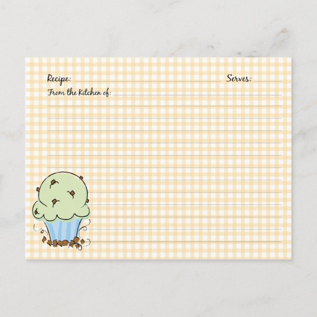 Tarjetas de receta de torta de cupo (Anverso)