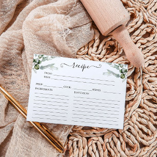 Tarjetas de Receta de Verdor para Ducha de Novias