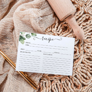 Tarjetas de Receta de Verdor para Ducha de Novias