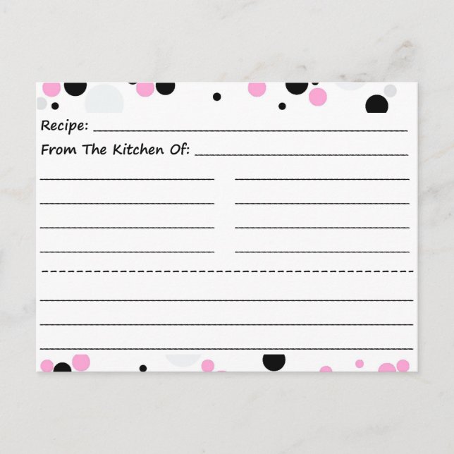 Tarjetas de receta Dotty Blank (Anverso)