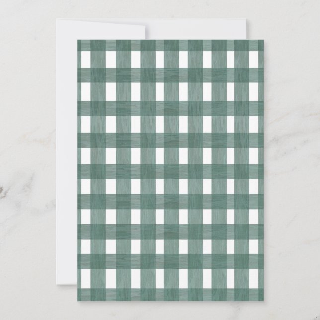 Tarjetas de Receta Green Lace Gingham (Anverso)
