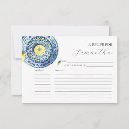 Tarjetas de receta impresas limón azul y amarillo