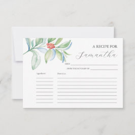 Tarjetas de receta impresas Navidades acuarelas